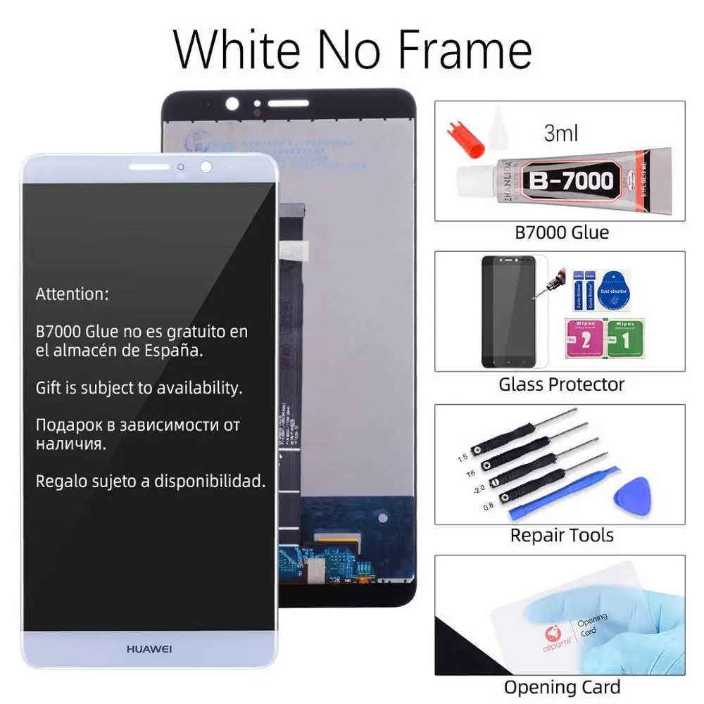 No Frame White ЖК-дисплей для huawei mate 9, кодирующий преобразователь сенсорного экрана в сборе для huawei mate 9, ЖК-дисплей с рамкой MHA-L09 L29, замена - Цвет: No Frame White