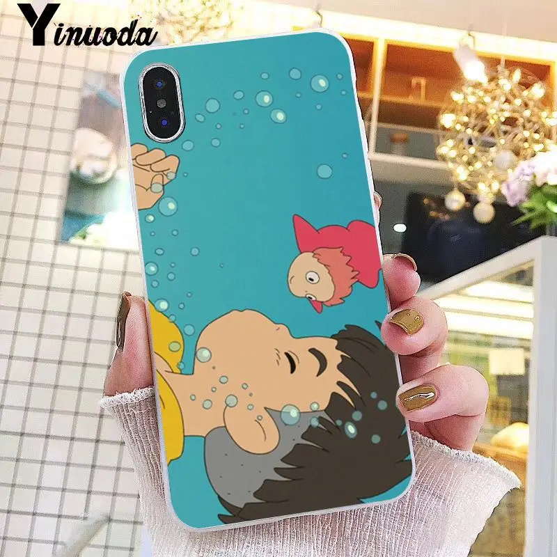 Yinuoda мультфильм студия Ghibli Ponyo на Клифф чехол для iPhone X XS MAX 6 6S 7 7plus 8 8Plus 5 5S XR 10 Чехол