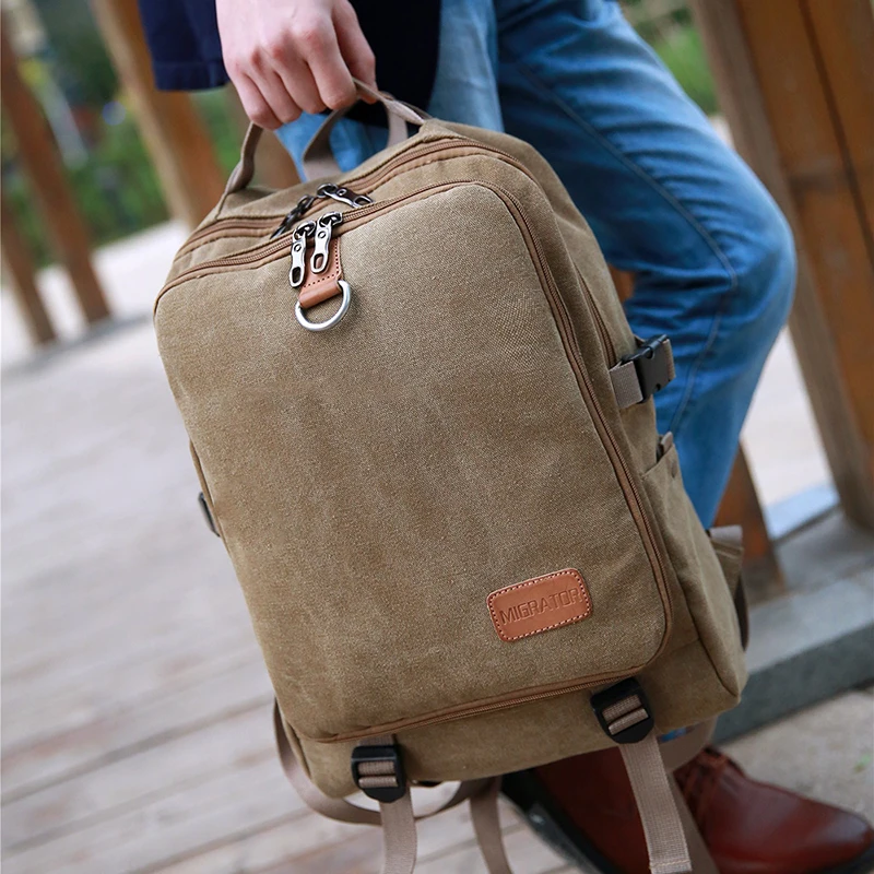 Холщовый повседневный деловой мужской рюкзак для ноутбука бренд 2020 новый тренд - Фото №1