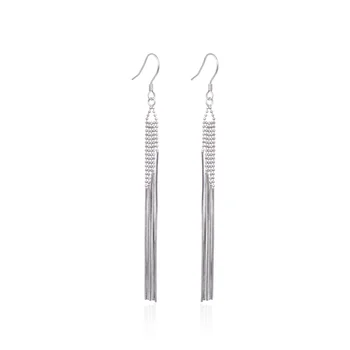 

Classic S925 Sterling Silver Simple Long Earrings Wholesale White Gold Brilliant Ear Jewelry Statement Gift CHDBR003483
