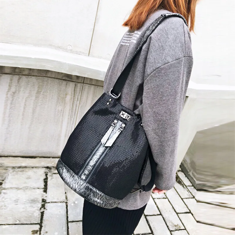 Модный кожаный рюкзак для ноутбука с блестками, женский рюкзак с защитой от кражи, рюкзак для путешествий Mochila Feminina Back Pack
