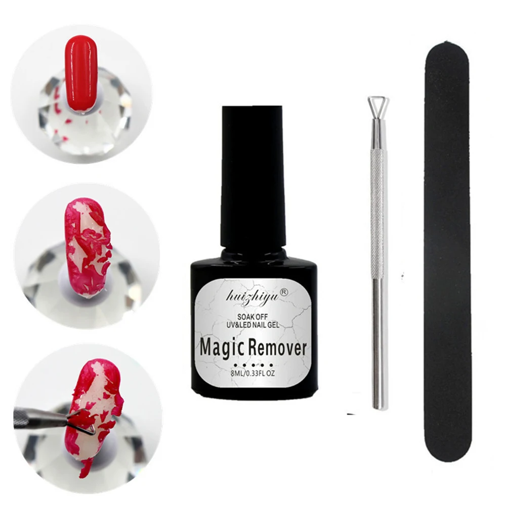 Маникюрный набор для удаления ногтей 3 шт лопнутый волшебный удаляющий гель основа верхнее покрытие маникюрные наборы 5 Вт УФ светодиодная лампа Кисть для ногтей пилка инструменты для дизайна ногтей