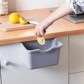 

Kitchen Rubbish Bin Door Hanging Trash Garbage Bin Home Cabinet Plastic Rubbish Container Waste Bins Household Cleaning Tools