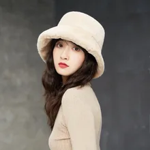 Зимняя шапка из искусственного меха норки, мягкая утолщенная теплая Женская шапка, чистый искусственный мех кролика, лыжная шапка для рыбалки, уличная Снежная Панама