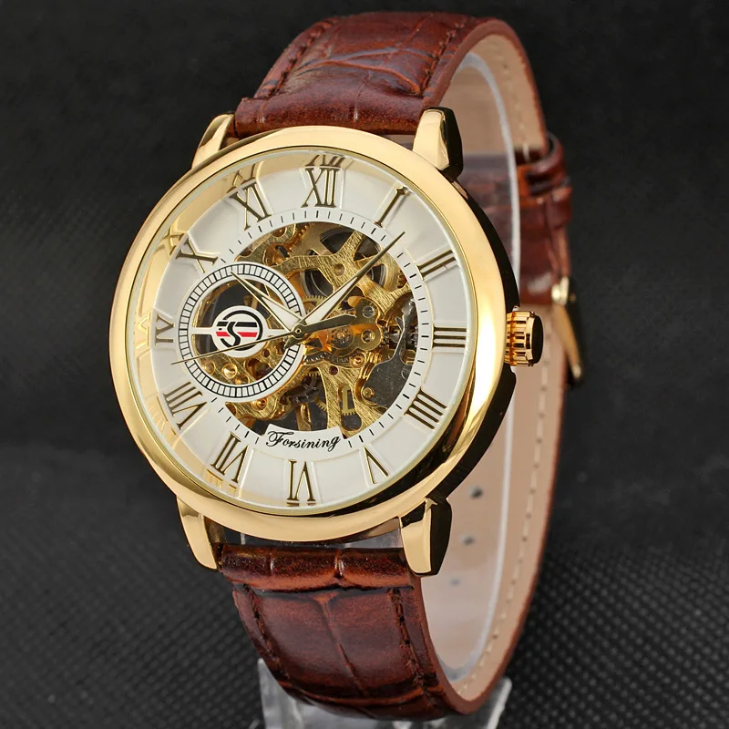 

Hot Sales forsining Genuine Product Men Manual Analog Watch Genuine Leather Belt Table MEN'S Watch
