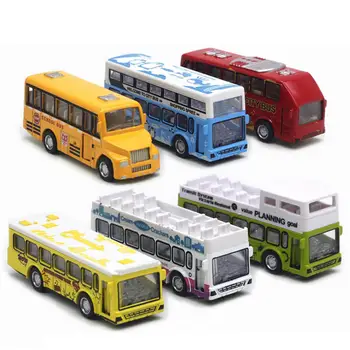 

Real alloy tour bus toy model pull back car bus tram toy desk decoration adults child collection toys model Drop shipping