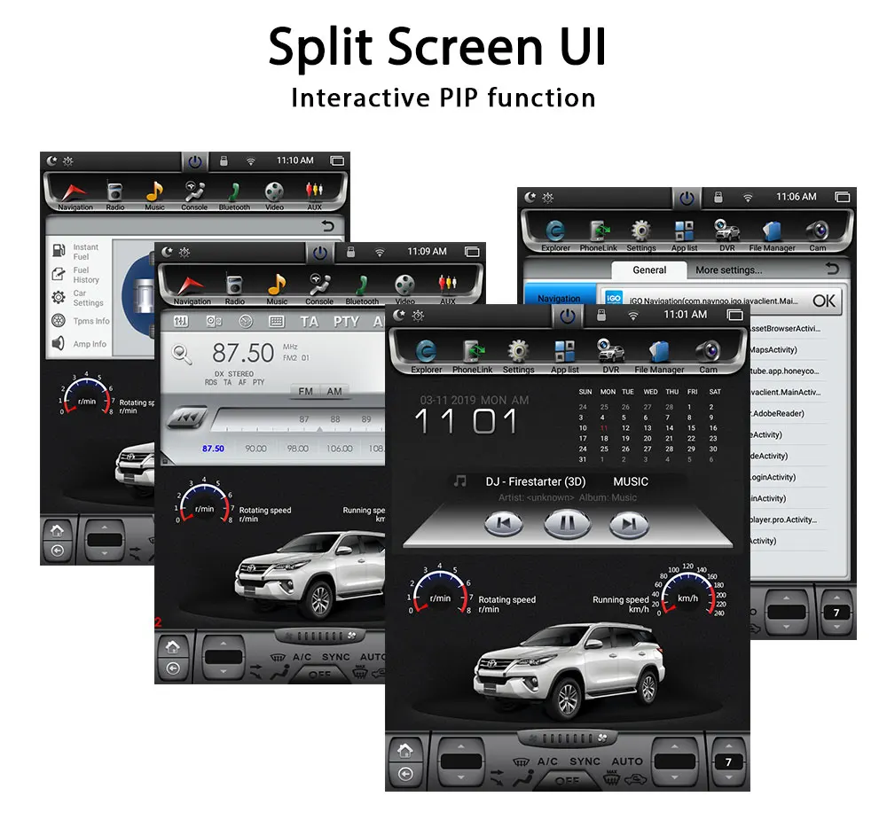 Perfect Krando Android 7.1 12.1" Tesla Vertical touch screen car dvd radio player for Toyota Fortuner 2016+ navigation system bluetooth 3