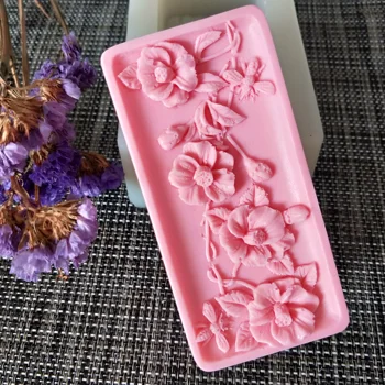 

HC0134 PRZY Silicone Mold Flower with bee flowers Soap Molds Clay Resin Gypsum Chocolate Candle Candy Mold