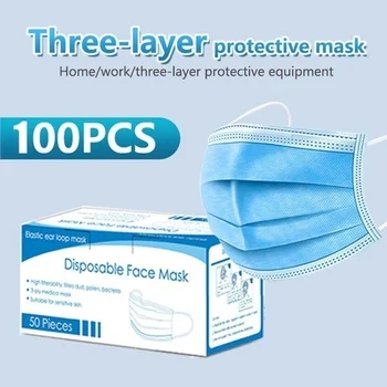 

100Pcs 3-layer disposable Face Masks Cover