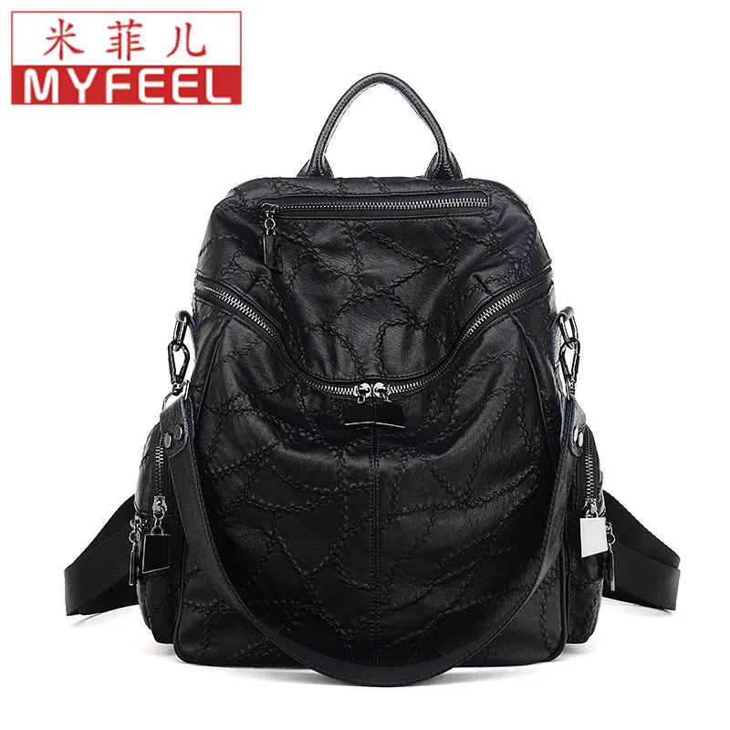 

2019 New Style Retro Car Sewn Shoulder Shoulder Multi-functional Backpack WOMEN'S Bag Travel Trendy Bag