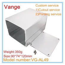 1 шт./лот Алюминиевый Чехол 6063-T5 алюминиевый ящик для инструментов 90*74*120 мм серебристого цвета для устройства связи