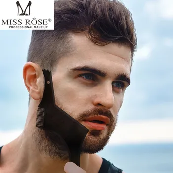 

Perfect Beard Comb for Men's Face Care Transparent Black Stencil Comb Shaper for Beard Styling Beard Shaping Tool Liner Template