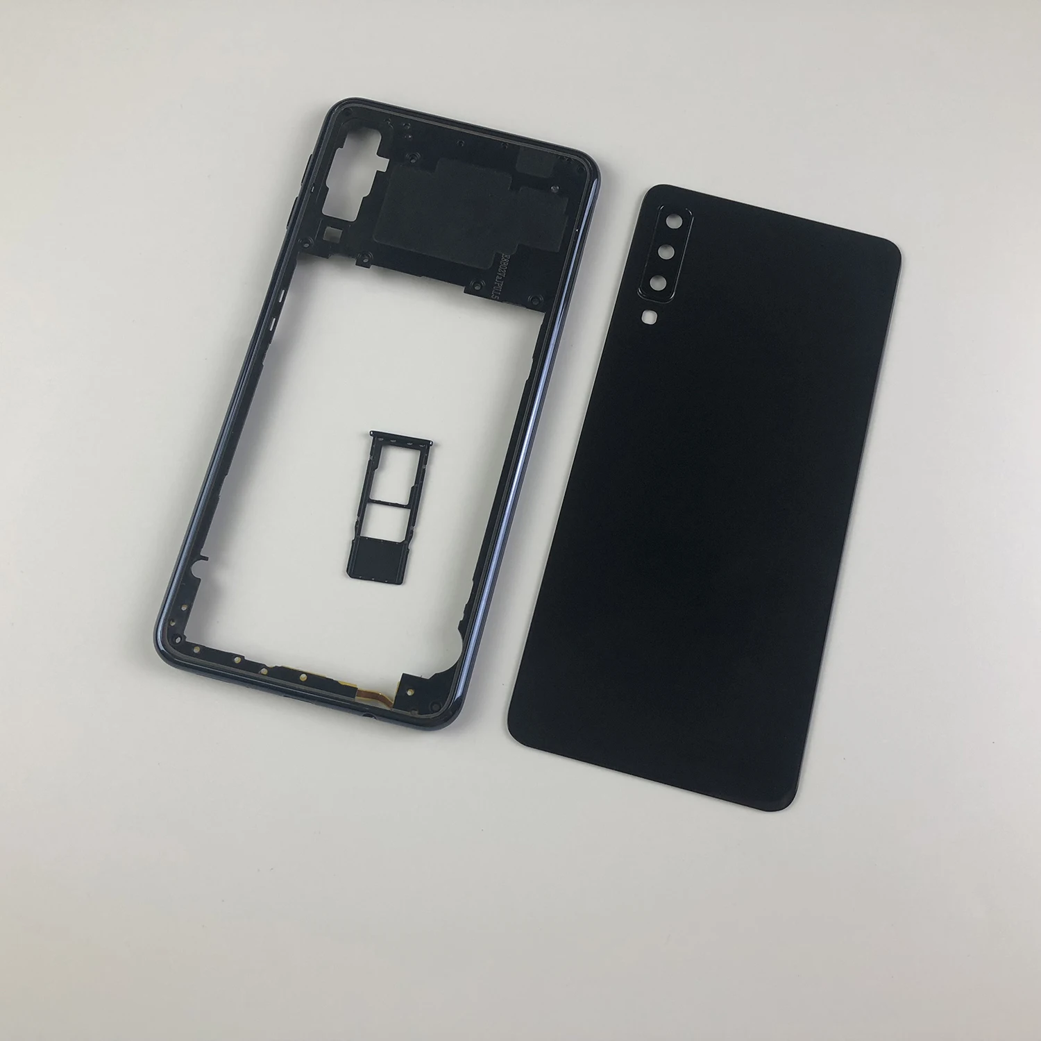 Для samsung Galaxy A7 SM-A750F A750F A750 корпус средняя рамка Крышка+ задняя крышка батареи стеклянная крышка+ держатель лотка для sim-карты