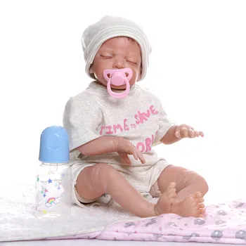 

50cm Baby New Born Special grey T-shirt Dolls Reborn Function Super Baby Lifelike Toddler Baby Boneca For Birtnday Kid Gift