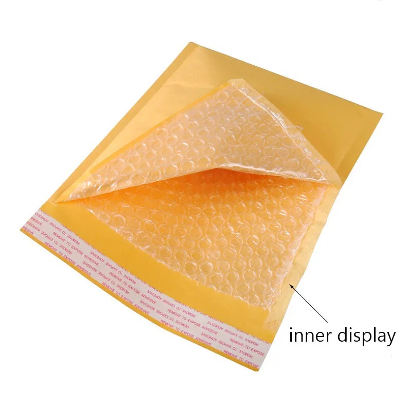 10PCS Yellow Kraft Paper Bubble Envelopes Bags Padded Mailers Shipping Envelope With Bubble Packaging Bags Courier Storage