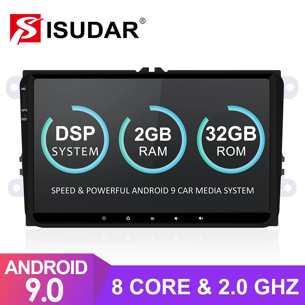 Isudar 1 Din Android 9 авто радио для VW/Volkswagen/POLO/PASSAT/Golf/Skoda/Octavia/Seat автомобильный