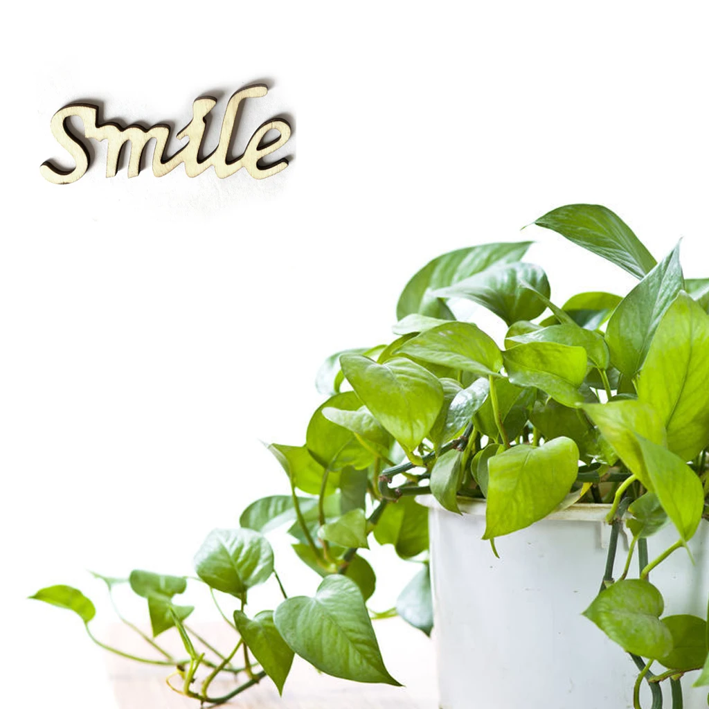 

Home Wall Sticker Home Decor Decoration Bar Compact Letter Handmade Accessory Smile Wooden