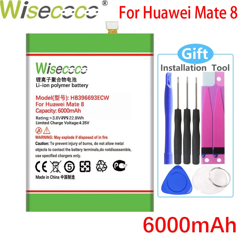 Wisecoco 6000mAh HB396693ECW Battery For Huawei Mate 8 NXT-AL10 NXT-TL00 NXT-CL00 NXT-DL00 mate8 NXT-L09 NXT-L29 Phone | Мобильные