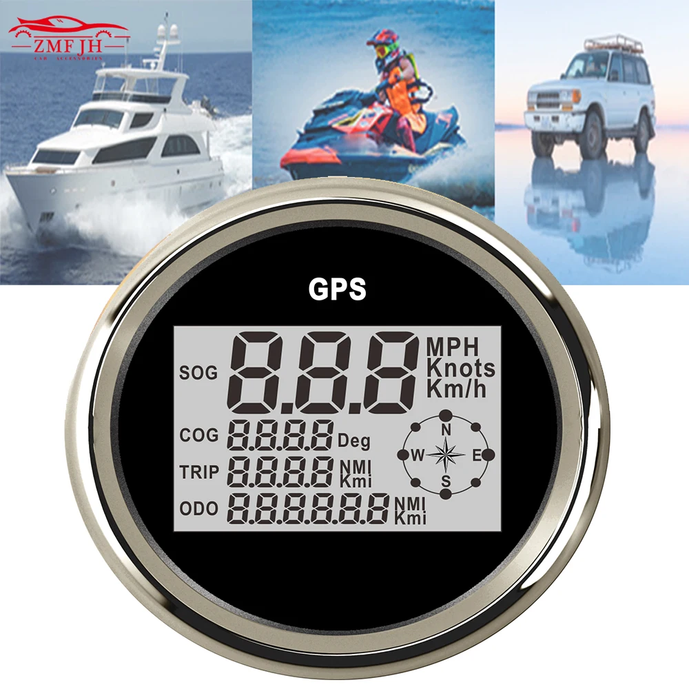 

For Car Truck Boat With Backlight 85mm 3-3/8'' Digital Speedometer Car Boat GPS Odometer 0-999 Knots kmh mph