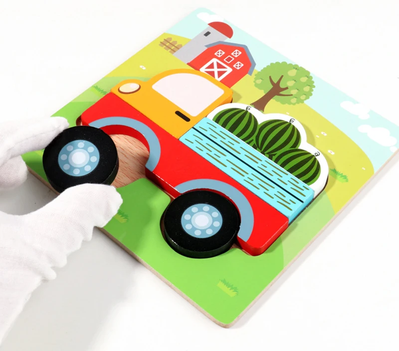3D Пазлы утолщенная деревянная игрушка для малышей игрушки lntellectual развитие мальчики девочки детские игрушки головоломка Ранние развивающие подарки