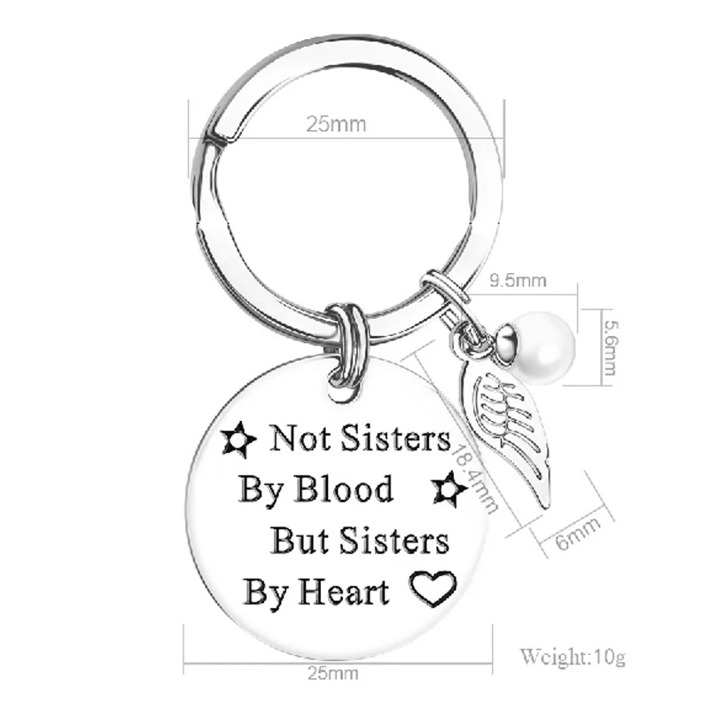 Best Friend Key Chains Personnalis Jewelry Friendship Gift Idea for Women Teens Girls Not Sisters By Blood But Sisters By Heart