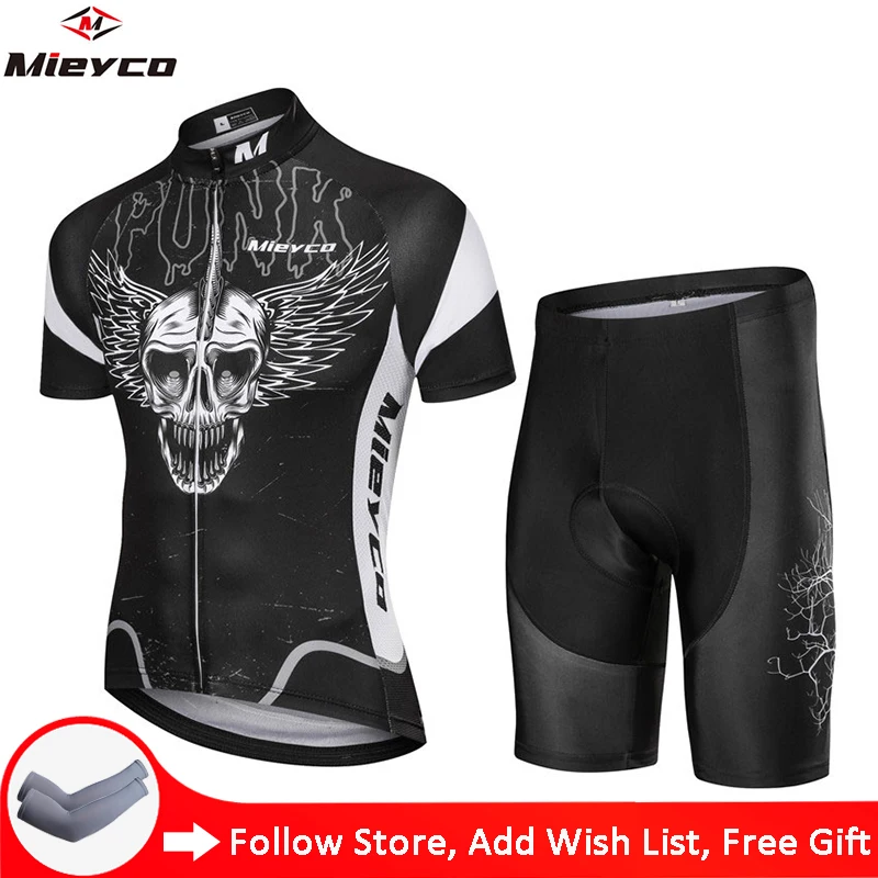 Mieyco Black Skull Designs Uniformes De Para Hombre Specialized Mtb Clothing Gratis Para O Brasil Maillot Hombre - Cycling Sets - AliExpress