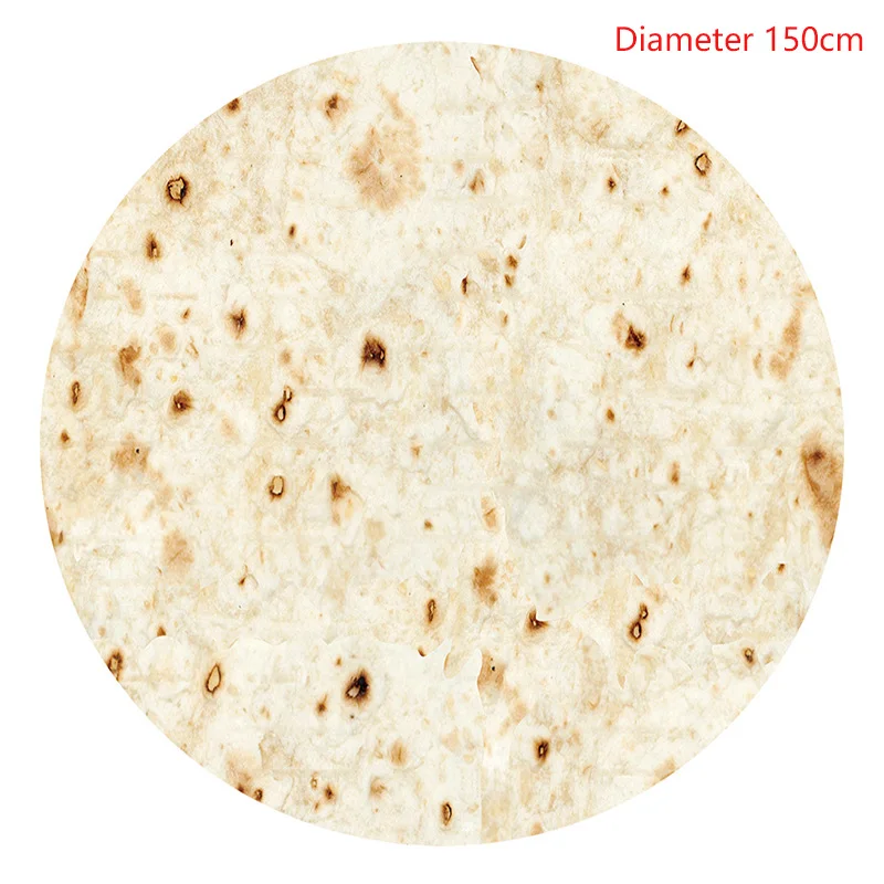 5 Diameter 150cm Одеяло мексиканского буррито для взрослых и детей, Фланелевое мягкое 3D покрывало с рисунком кукурузы, тортилии, пиццы, круглое одеяло, теплое флисовое пляжное одеяло для путешествий - Цвет: 5 Diameter 150cm