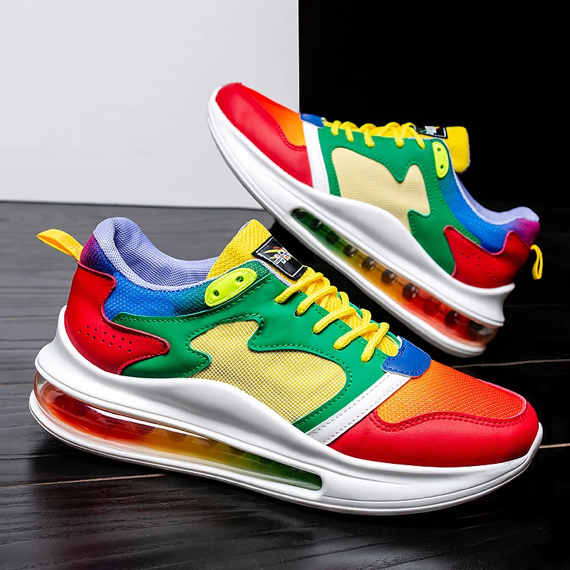 

Fashion Men Flats Shoes Autumn Breathable Men's Casual Shoes Trend Lightweight Air Cushion Sneakers Comfortable Basket Homme