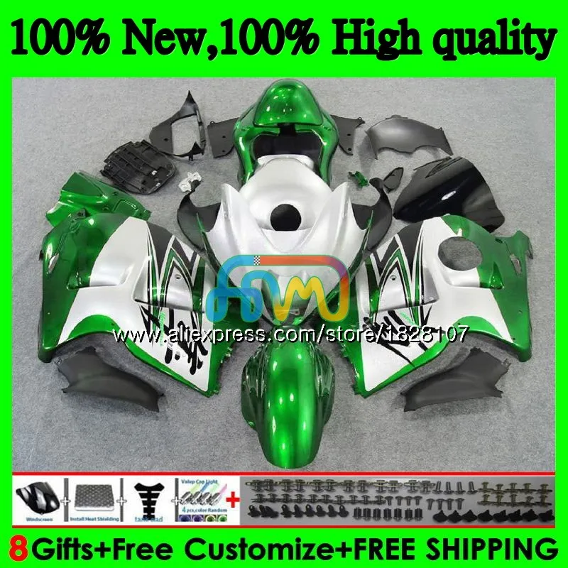 Серебристо-зеленый Hayabusa для SUZUKI GSX-R1300 GSXR 1300 1996 1997 1998 1999 2000 2001 48BS. 66 GSXR1300 96 97 98 99 00 01 обтекатели - Цвет: No. 1