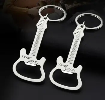 

Metal music guitar bottle opener key chain creative and practical gifts