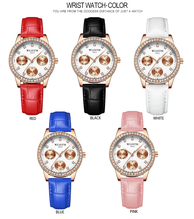WLISTH женские модные простые кожаные водонепроницаемые часы Relogio feminino reloj