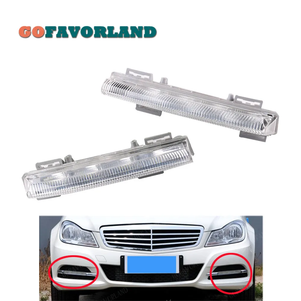 

Front Pair Left Right LED DRL Daytime Running Lamp Fog Light 2049068900 2049069000 For Mercedes-Benz W204 S204 C350 W212 R172