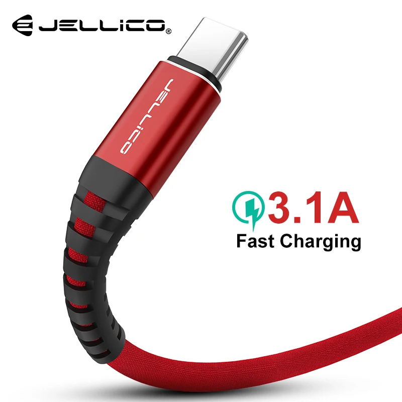 

Jellico USB Type C Cable for Xiaomi Redmi Note7 mi9 USB C Cable for Samsung S9 Fast Charging Wire USB-C Mobile Phone Charge Cord