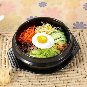 

10set/lot Classic Korean Cuisine Sets Dolsot Stone Bowl Pot for Bibimbap Ceramic Soup Ramen Bowls With Tray Wholesale