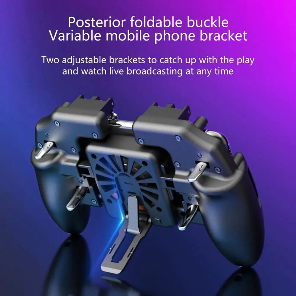  M11 Six Finger PUBG Game Controller Gamepad Trigger Shooting Free Fire Cooling Fan Gamepad Joystick