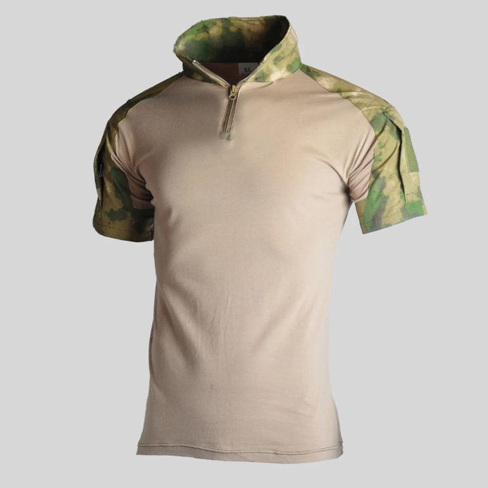 Assault Camouflage Tactical T Shirt Men Short Sleeve US Army Frog Combat Tees Shirt Summer Multicam Military Airsoft Shirts Polo