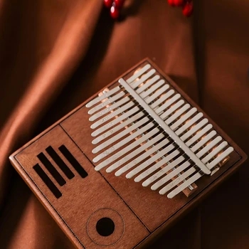 

2020 Portable Thumb Piano 17 Key Kalimba Retro Record Player Styling Mahogany Finger Musical Instruments For Children And Adult