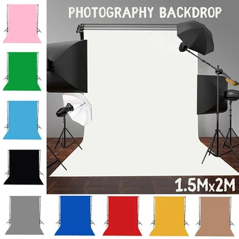 

1.5X2M/6.6x5.2ft Photography Background Backdrop Photo Studio Simple Pure color Background Non-woven Green Screen Backdrop