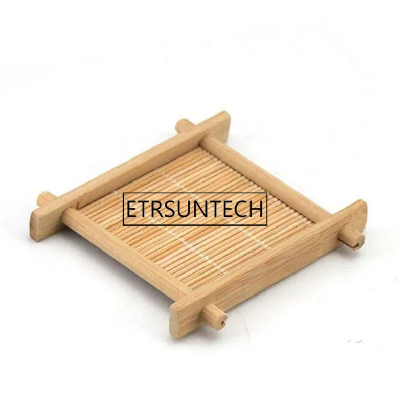 

300pcs Bamboo Tea Cup Trays Square Coaster Cup Mat Plate 8.5cm*8.5cm Creative Chinese Kungfu Tea Ceremony Accessories