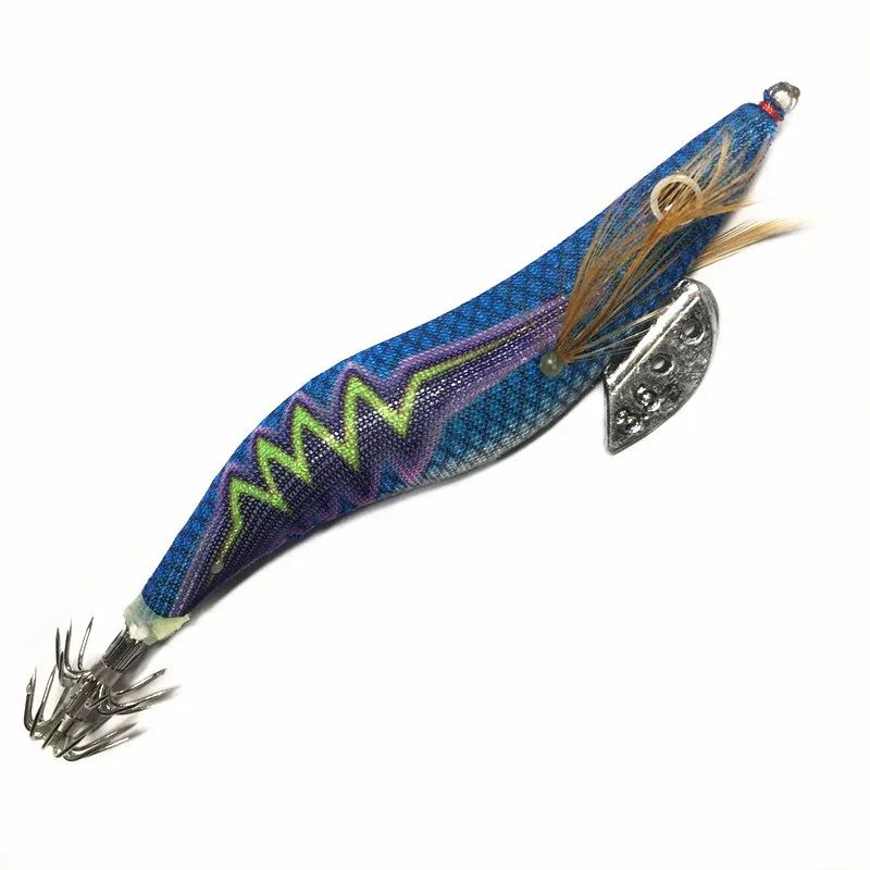 

1Pcs 3.5# Squid Bait Hook Wooden Shrimp jig Fishing Lures Artificial Jigging Lure Cuttlefish Wobbler