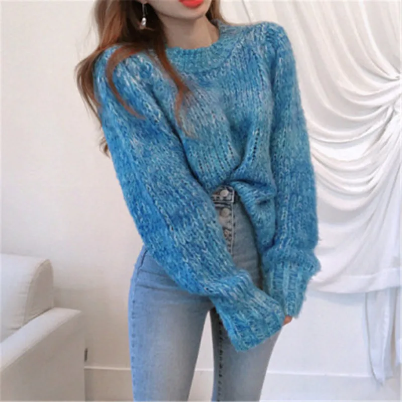 

Chi Fashion Elegant Simple Solid Elegant Sweater for Ladies Simple All-match Oversize Comfort Hollow Out Handed Knitted Sweater
