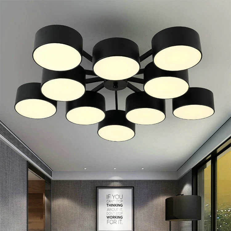 

Postmodern simplicity Black LED ceiling light Iron Art lamps Nordic bedroom restaurant luminaires living room home deco fixtures