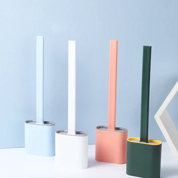 

Quick Drying Toilet Brush Long Handle TPR Deep Cleaner With Holder Reduce Odor