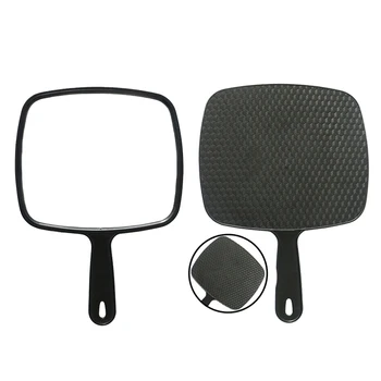 

Professional Salon Barbers Hairdressers Handheld Mirror With Anti-Slip Handle For Makeup Bathroom Car Rear View Tool Portable