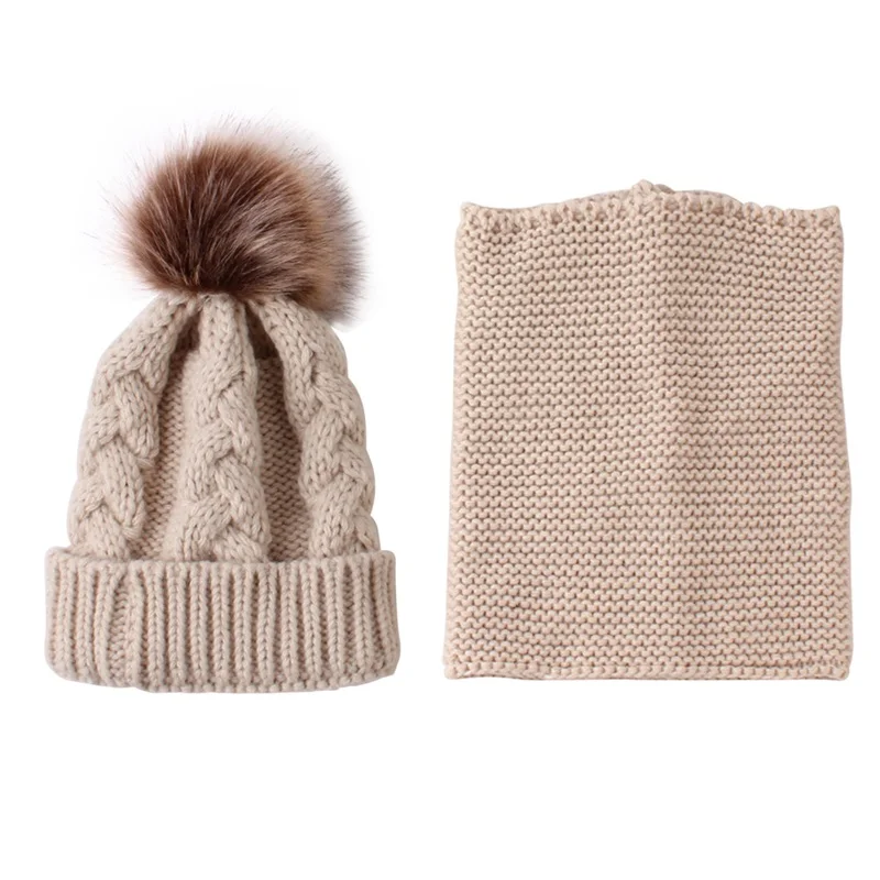 Комплект из 2 предметов; Комбинированная модная теплая вязаная шапка для мальчиков и девочек 0-3 лет; бархатный нагрудник; новые удобные аксессуары