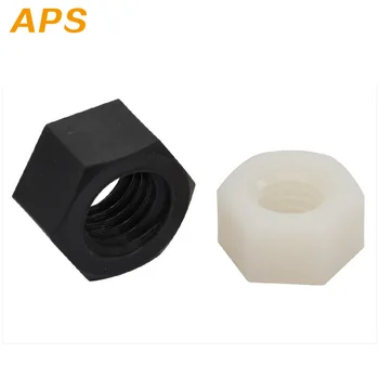 

25pcs M2 M3 M4 M5 M6 M8 M10 M12 Brand New Black White Nylon Plastic Insulation Metric Threaded Hex Hexagon Nut For Bolt Screw