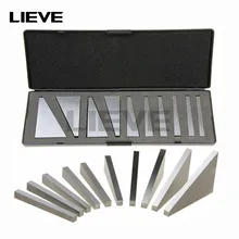 10 pces 1-30 graus de precisão à terra bloco de ângulo durável conjunto com caixa de armazenamento para tornos moagem ferramentas machinista ângulo gage