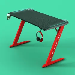 Table d'ordinateur pliable en forme de Z, barre Led, bureau de jeu, meuble de jeu moderne, OF50ZZ 