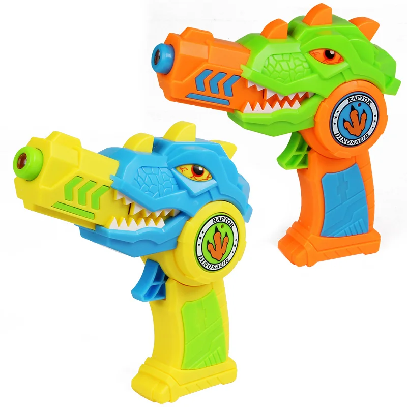 1 шт цвет случайный игрушечный пистолет динозавр музыкальный светильник проекция пластиковая модель для детей мальчиков Крытая игра на открытом воздухе Прямая поставка - Цвет: 1Pcs random color
