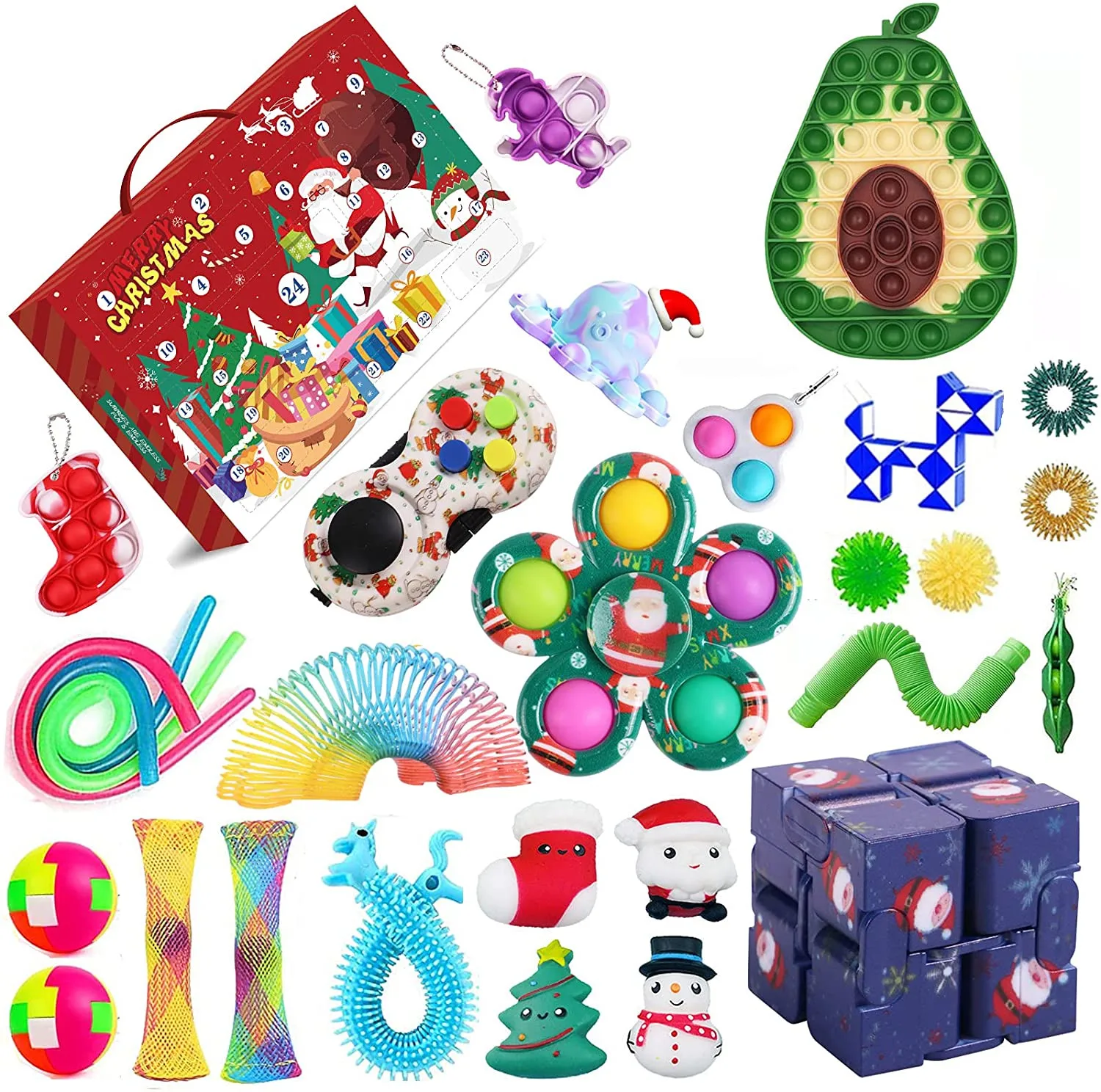 pea pod fidget toy Fidget Advent Calendar For Christmas With 24 Fidget Toys Pack Blind Box Antistress Relief Toy For Christmas Gift Anti Stress set pea pod fidget toy Squeeze Toys